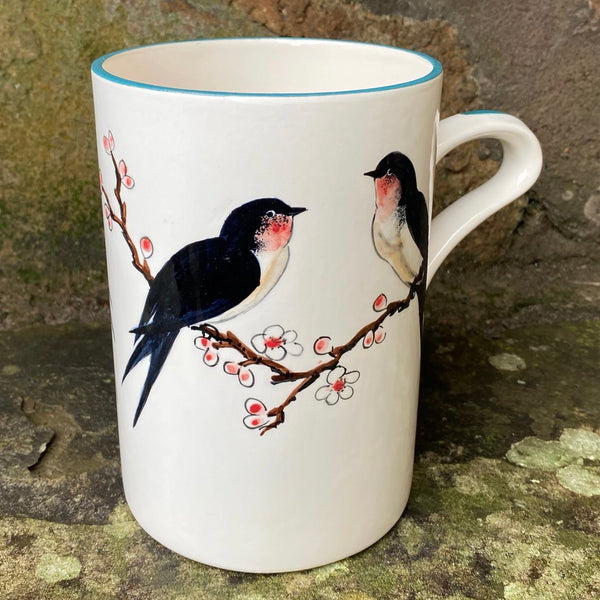 Swallow and Cherry Blossom Large Mug
