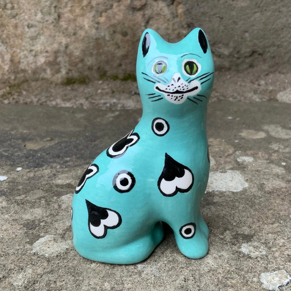 Turquoise Gallé Tiny Cat