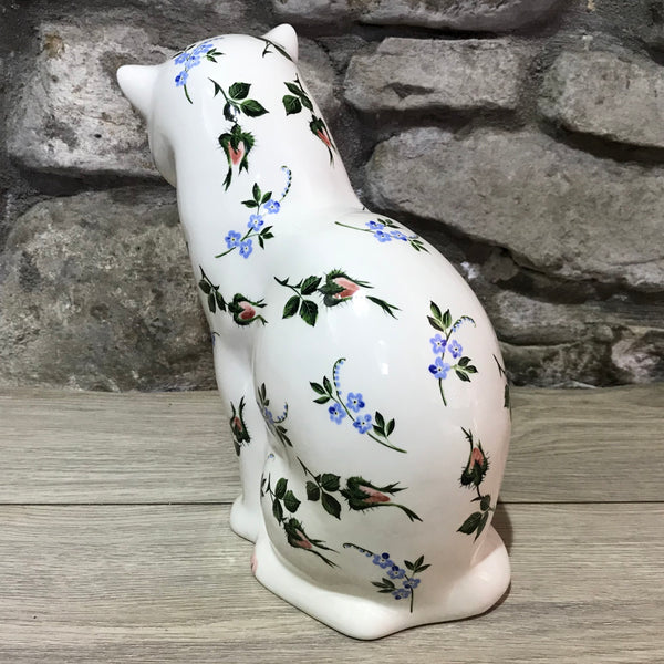 Forget Me Not and Rosebud Medium Thinking Cat
