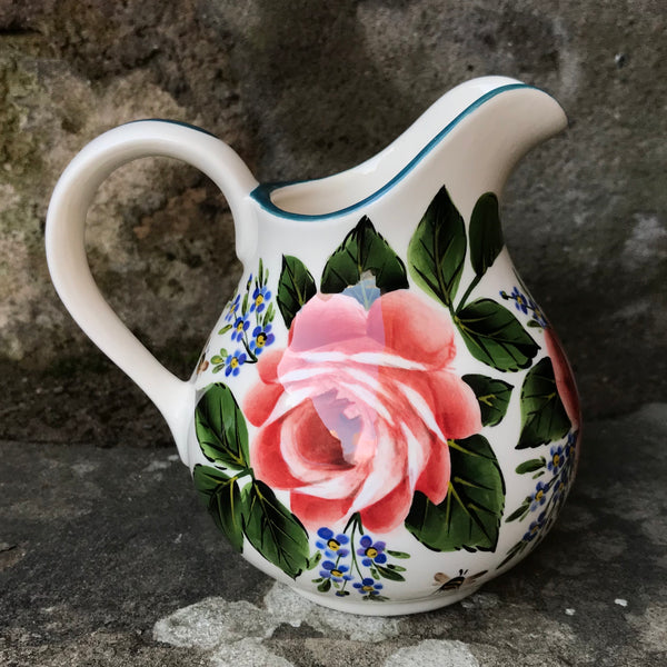 Cabbage Rose and Forget Me Not Small Ewer Jug