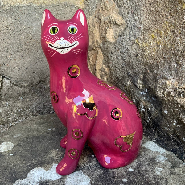 Gold Gallé Maroon Small Cat