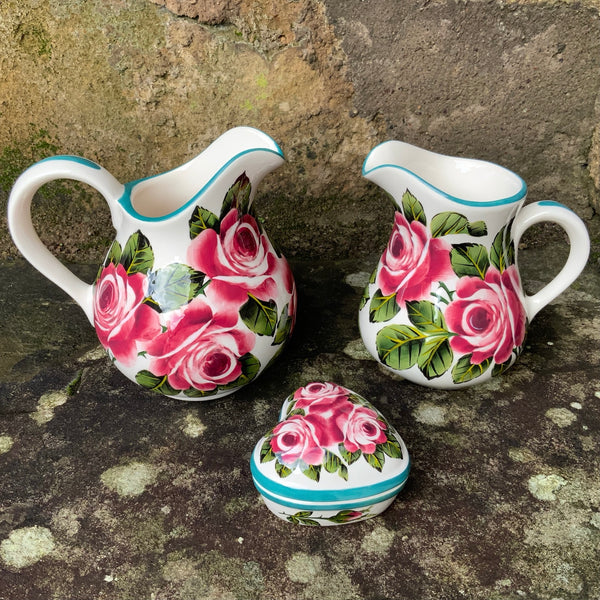 Cabbage Rose Small Heart Trinket Box