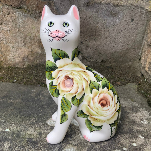 White Cabbage Rose Small Cat