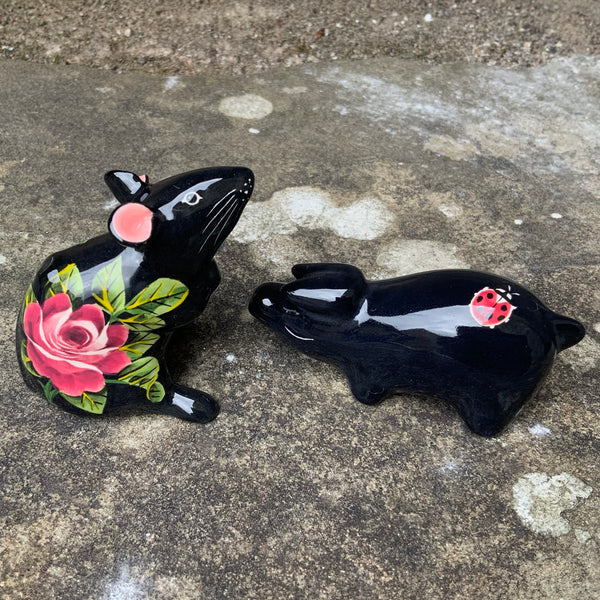 Cabbage Rose Black Background Mouse