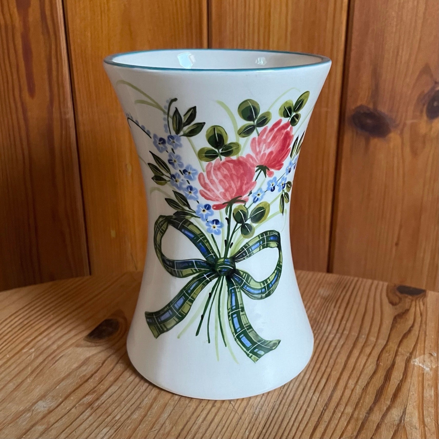 Tartan Clover and Forget Me Not Small Beaker Vase