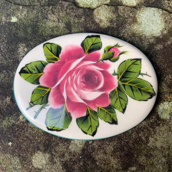 Cabbage Rose Small Oval Plaque
