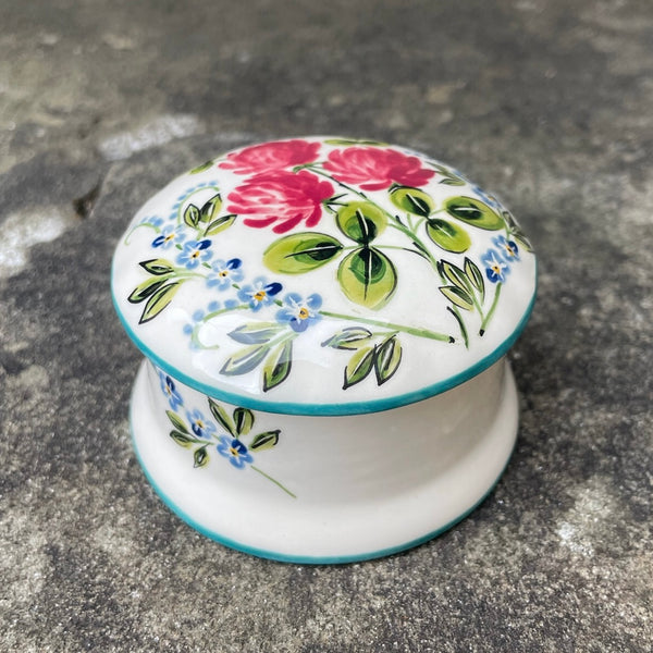 Clover and Forget Me Not Scone Trinket Box