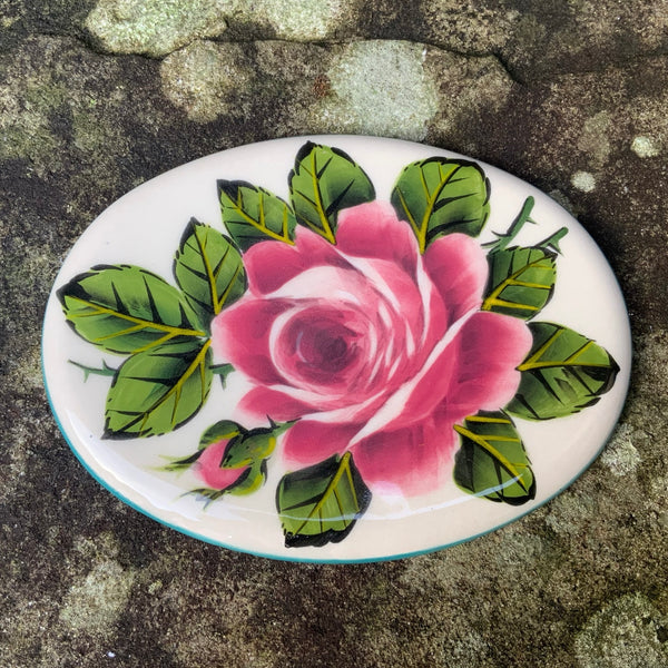 Cabbage Rose Small Oval Plaque