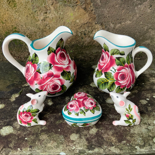 Cabbage Rose Small Heart Trinket Box