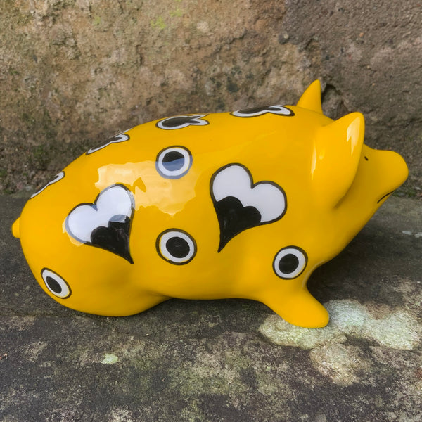 Yellow Gallé Small Pig
