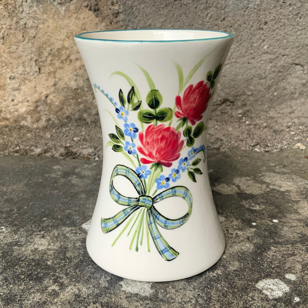 Clover and Forget Me Not Bow Small Beaker Vase