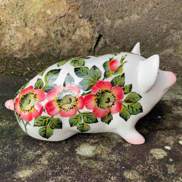 Pink Wild Rose Small Pig