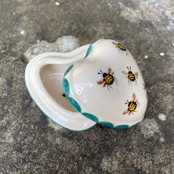 Bee Small Heart Trinket Box