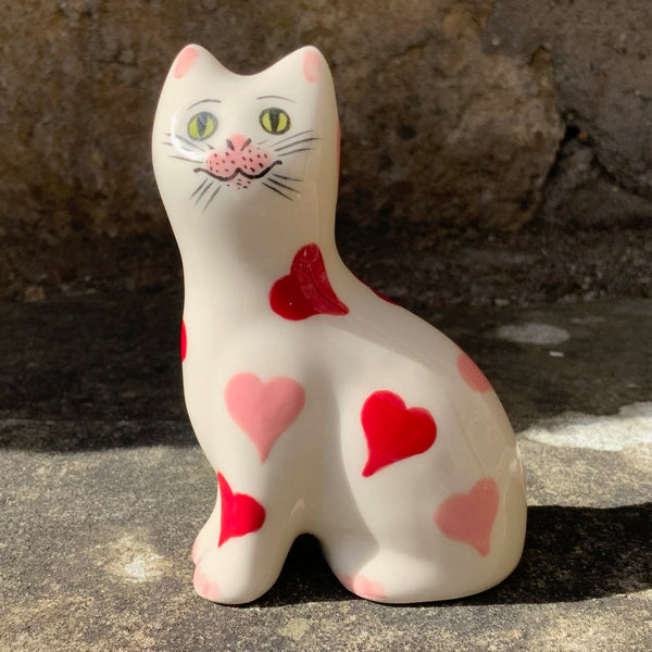 Red and Pink Hearts Tiny Cat