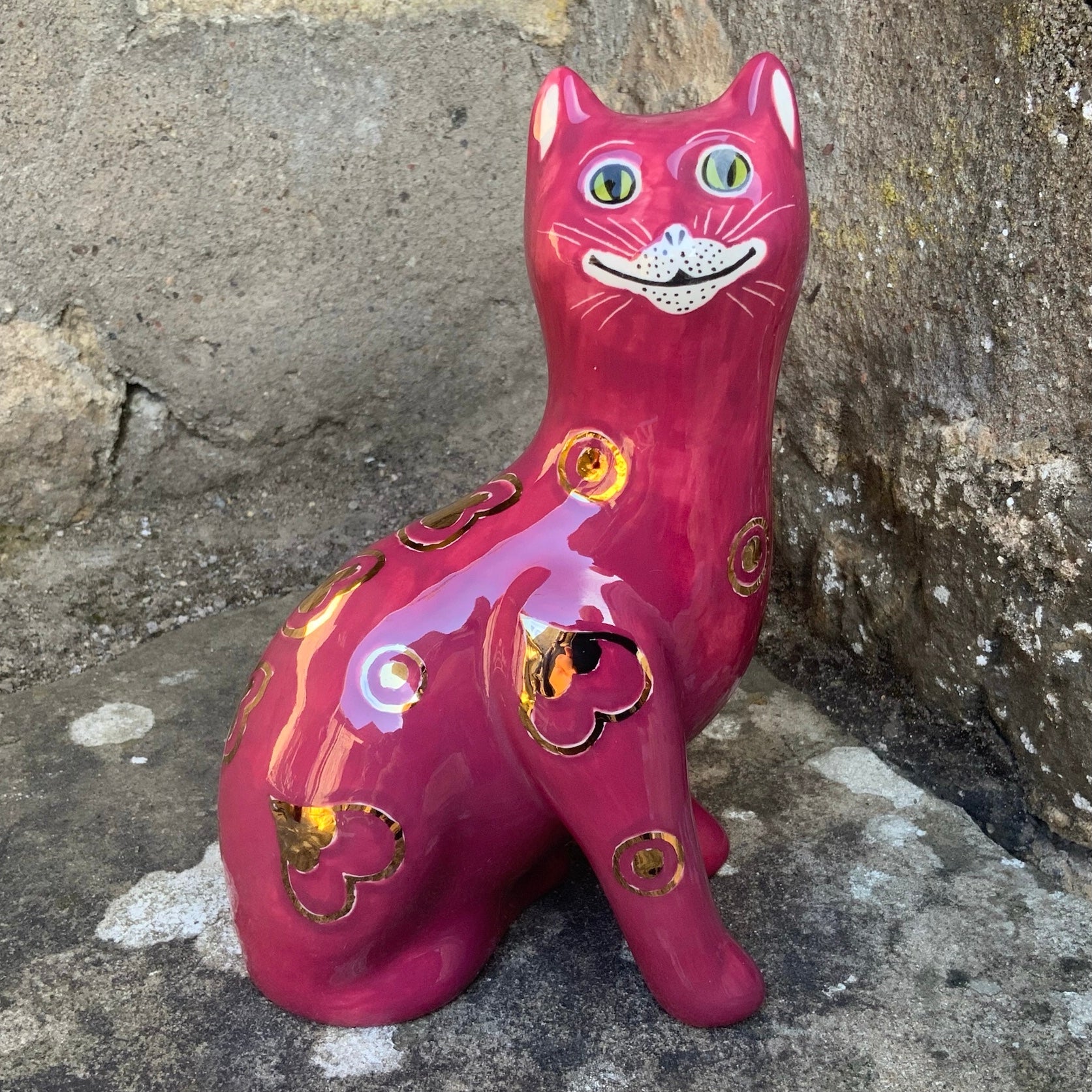 Gold Gallé Maroon Small Cat