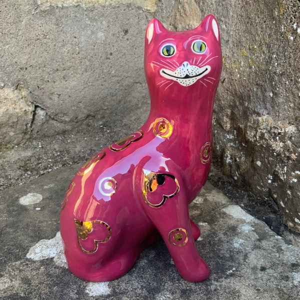 Gold Gallé Maroon Small Cat