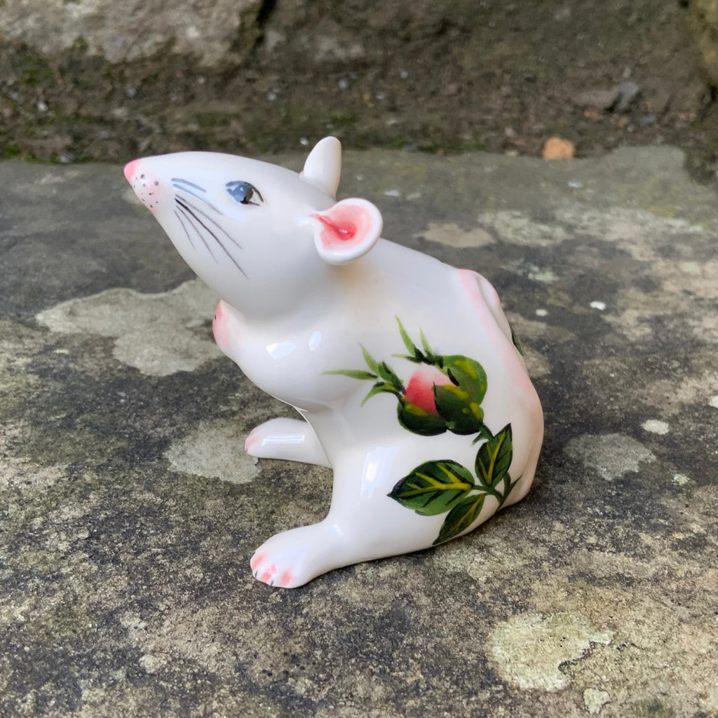 Wemyss Ware Hand Painted Wild Rose Mouse | Griselda Hill Pottery Wemyss Ware Hand Painted Wild Rose Mouse | Griselda Hill Pottery