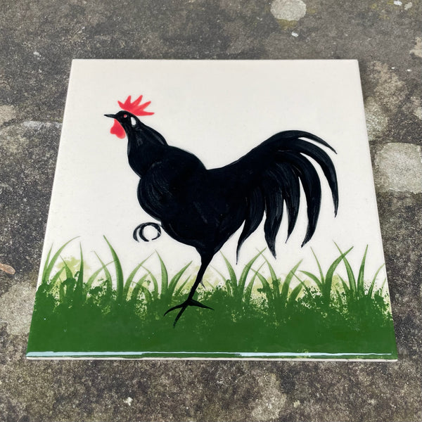 Cockerel and Hen 6 Inch Tile