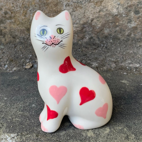 Red and Pink Hearts Tiny Cat
