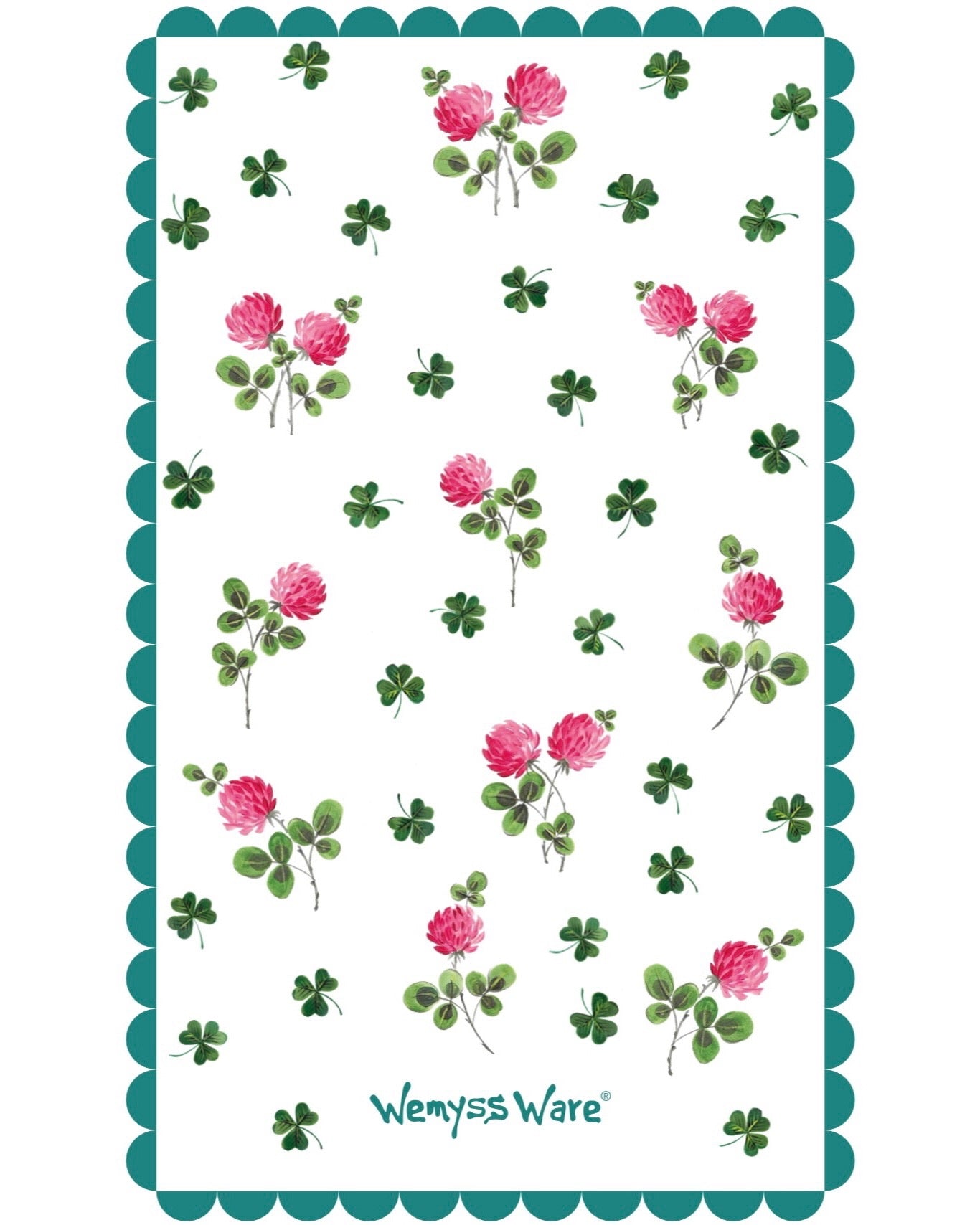 Clover and Shamrock Wemyss Ware Tea Towel