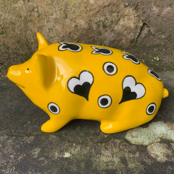 Yellow Gallé Small Pig