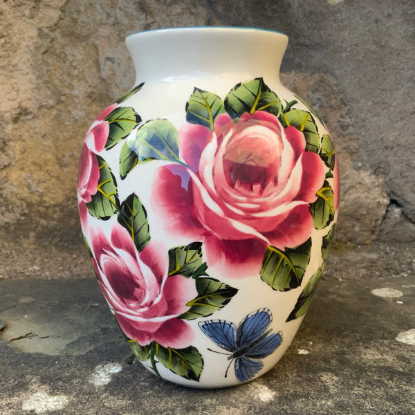 Cabbage Rose Butterfly Esther Vase