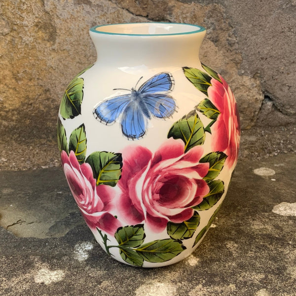 Cabbage Rose Butterfly Esther Vase