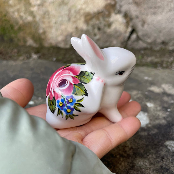 Cabbage Rose and Forget Me Not Tiny Rabbit
