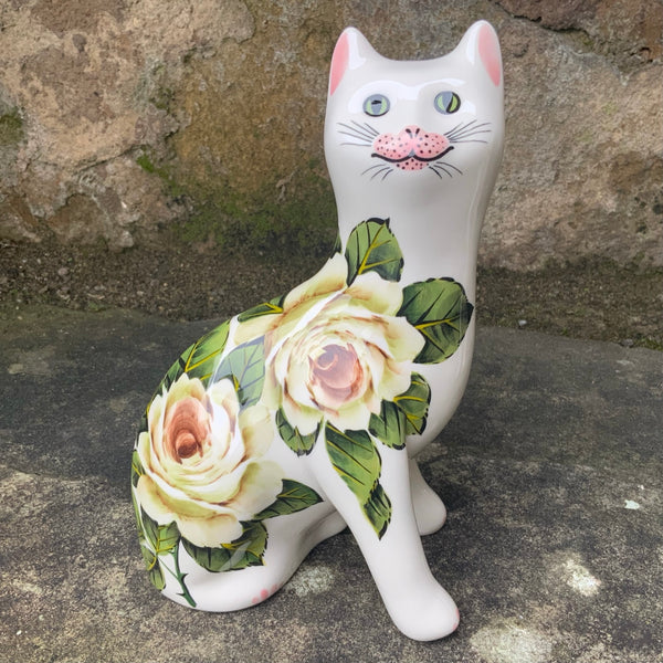 White Cabbage Rose Small Cat