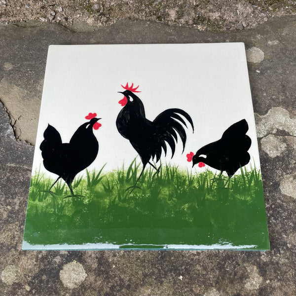Cockerel and Hen 6 Inch Tile