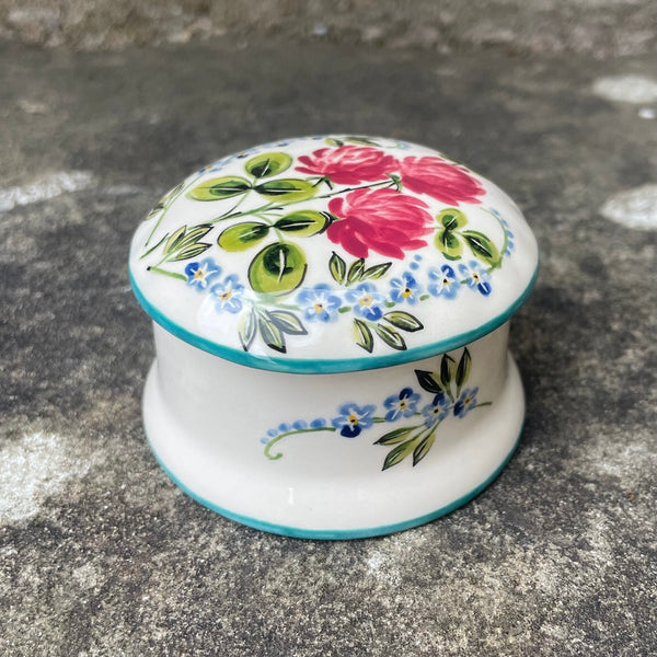 Clover and Forget Me Not Scone Trinket Box