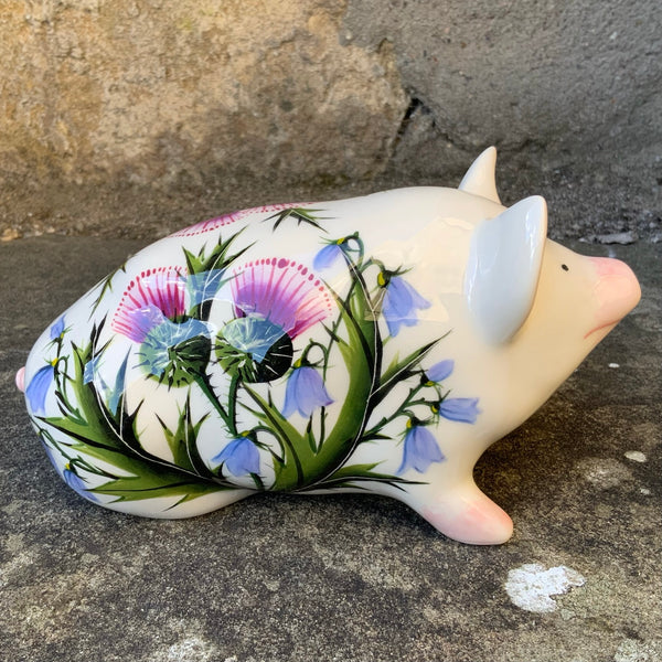 Thistle and Scottish Bluebell Small Pig