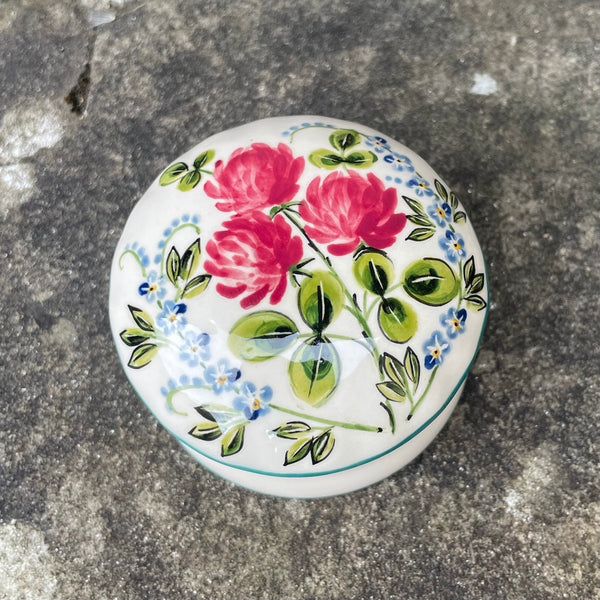 Clover and Forget Me Not Scone Trinket Box