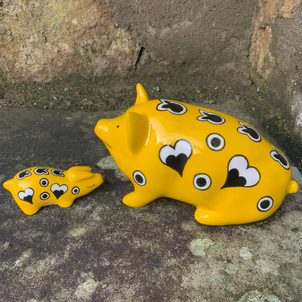 Yellow Gallé Tiny Pig