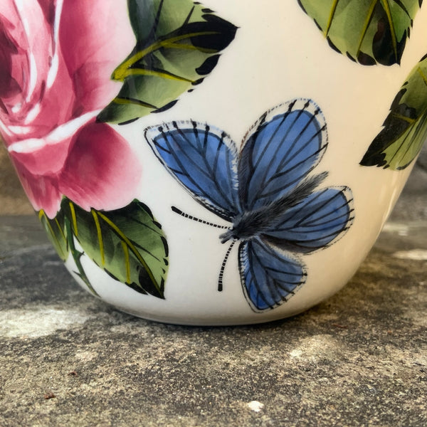 Cabbage Rose Butterfly Esther Vase