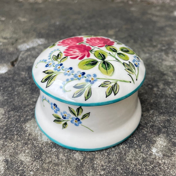 Clover and Forget Me Not Scone Trinket Box