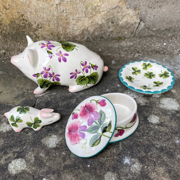 Sweet Pea Oval Trinket Box