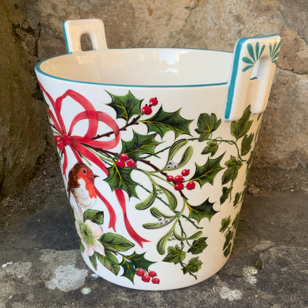 Christmas Robin Planter