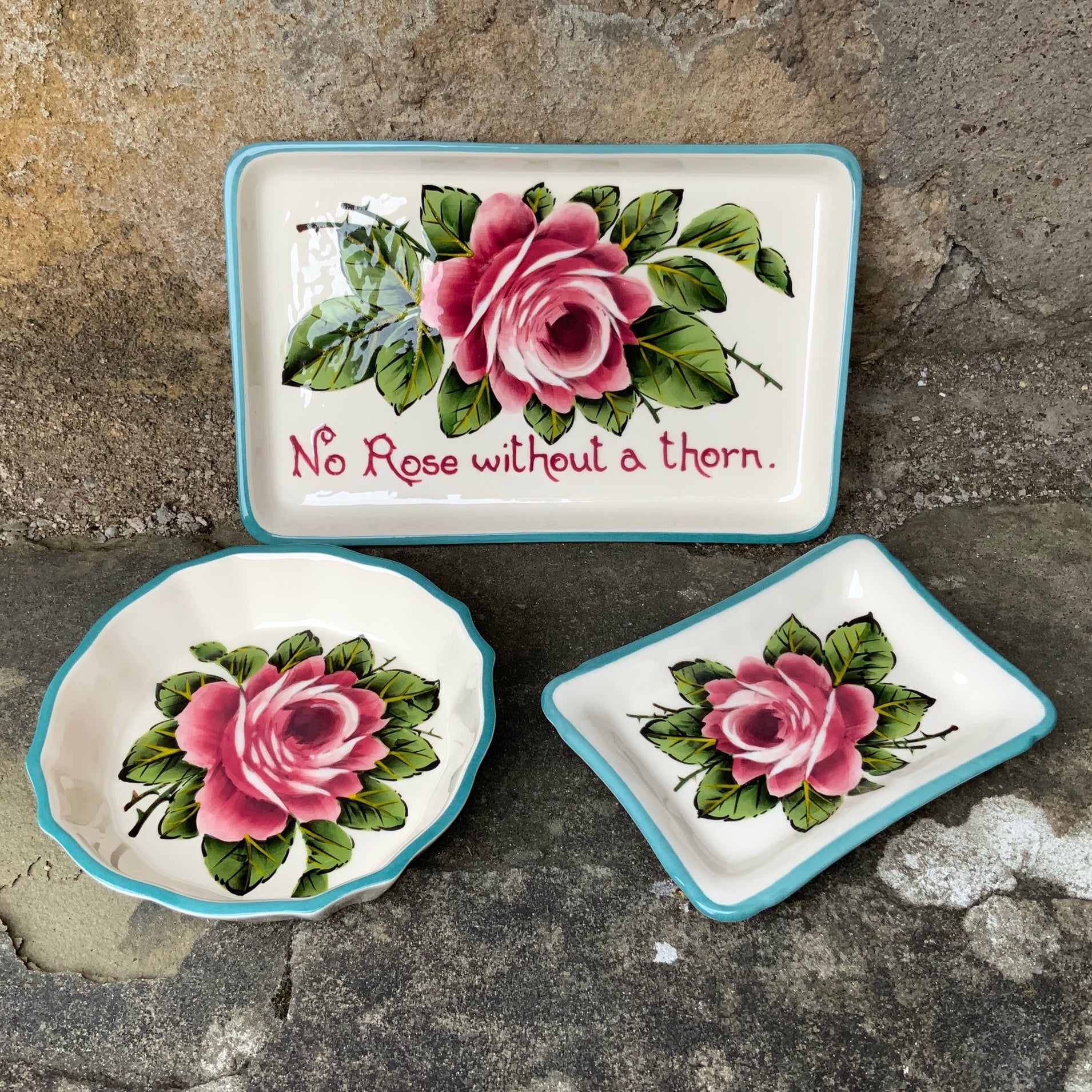 Cabbage Rose Butter Dish