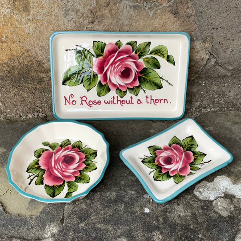 Cabbage Rose Butter Dish