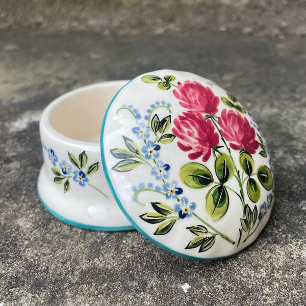 Clover and Forget Me Not Scone Trinket Box