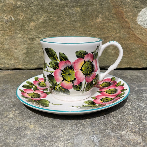 Wild Rose Teacup and Saucer