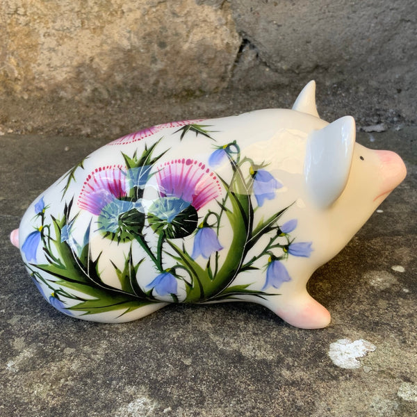Thistle and Scottish Bluebell Small Pig