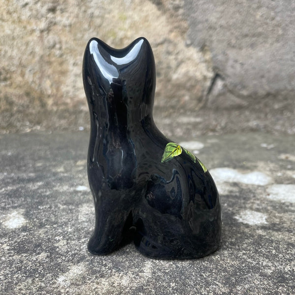 Cabbage Rose Black Background Tiny Cat