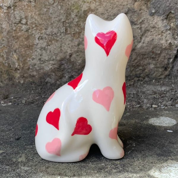 Red and Pink Hearts Tiny Cat