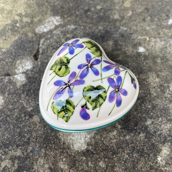 Violet Small Heart Trinket Box