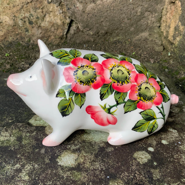 Pink Wild Rose Small Pig
