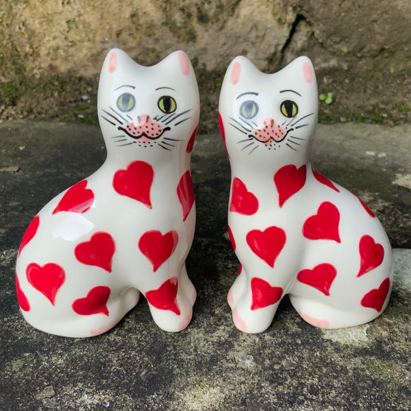 Red Hearts Tiny Cat
