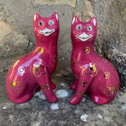 Gold Gallé Maroon Small Cat