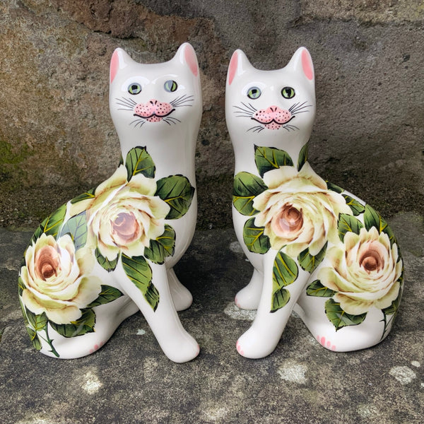 White Cabbage Rose Small Cat